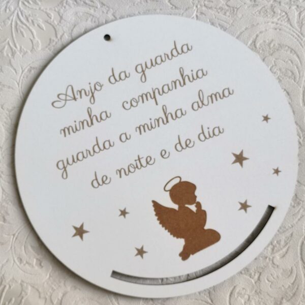 PLACA C/ORAÇÃO D.22X0.3CM MDF BRANCO