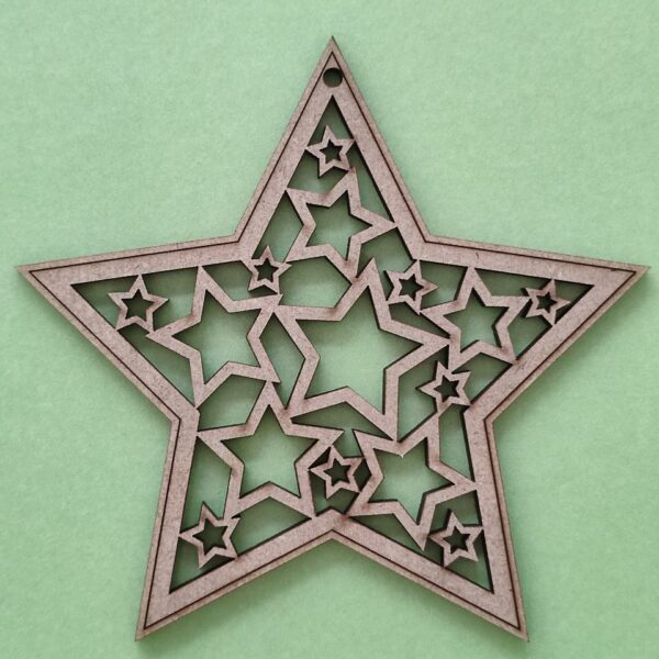 Estrela rendilhada em mdf 10.5x10x0.25 cm