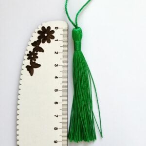 Franja em cetim- 8 cm.- Verde natal
