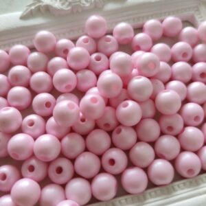 Contas Acrílicas 8 mm - efeito nacarado- Rosa