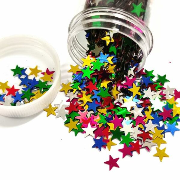 Lantejoula formato estrela -20 GR -5 mm-MIX
