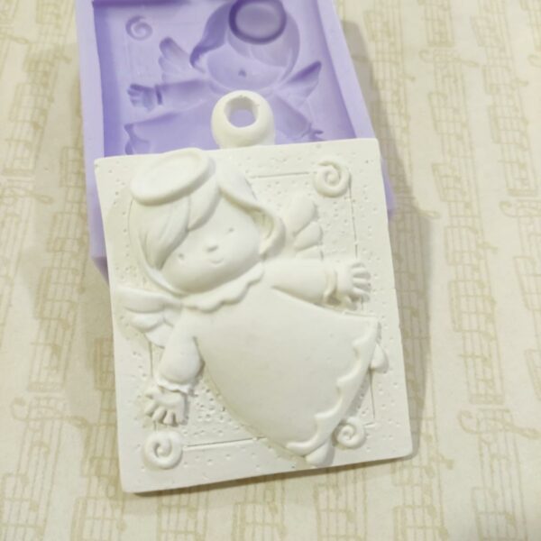 Molde em silicone -placa com anjinha