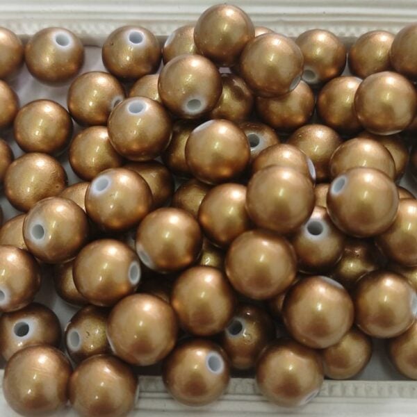 Contas acrílicas 10 mm dourado escuro metalizado