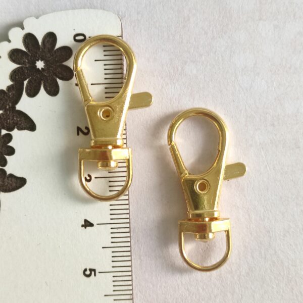 Gancho mosquetão 10 mm-dourado (8 und)