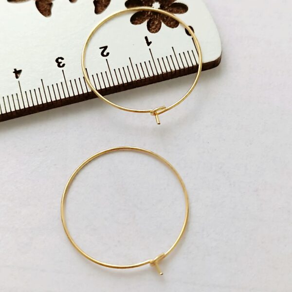 Brinco em aço inoxidável dourado-argolas 25mm