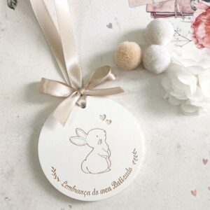 Molde em silicone - Lembrança do meu Batismo-Coelhinho