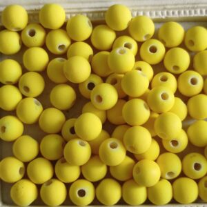 Contas Acrílicas 8 mm Mate (aspeto aveludado)- Amarelo