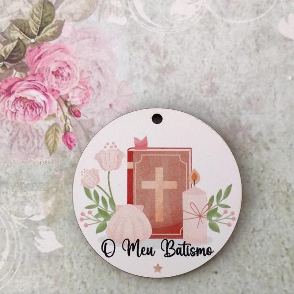 Placa para Porta chaves em mdf-O meu Batismo-Bíblia