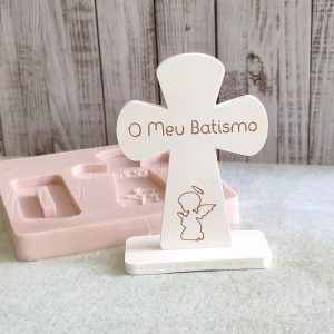 Molde em silicone - Cruz o meu Batismo-com base