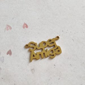 Entremeio em aço inoxidável- Super Amiga - dourado