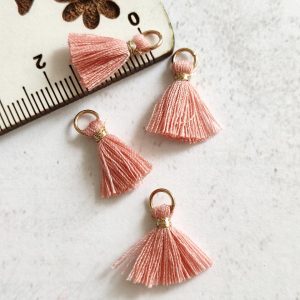 Mini franjas com lurex 10 mm-Rosa velho