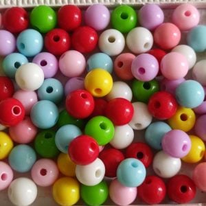 Contas acrilicas 8 mm -Mix de cores