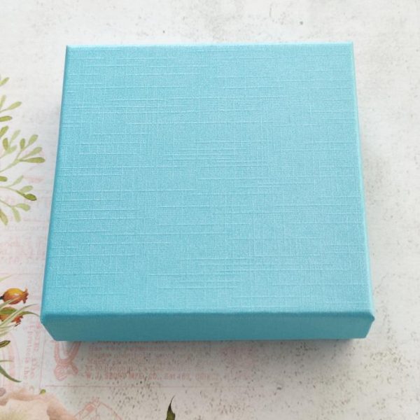 Caixa cartão forrado Azul 8.5x8.5x2.5 - PACK