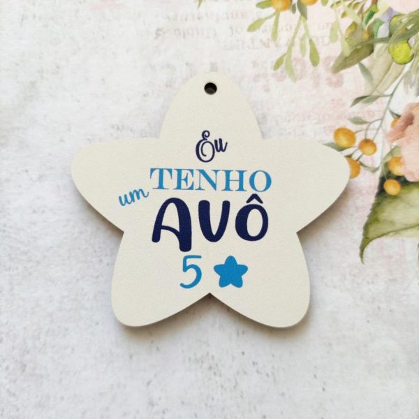 Placa para Porta chaves em mdf -Eu tenho um Avô 5 estrelas