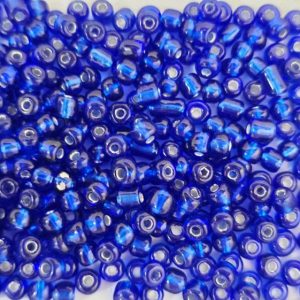 Missangas 3mm irregular furo de 1mm - cor AZUL 30gr