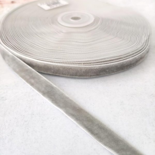 Fita veludo cinza 10 mm / Bobine