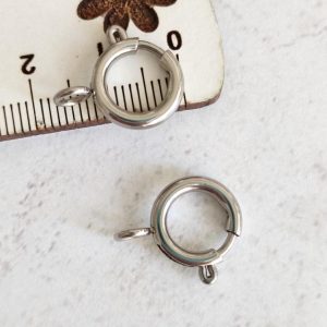 Fecho em aço inoxidável 12 mm- prateado