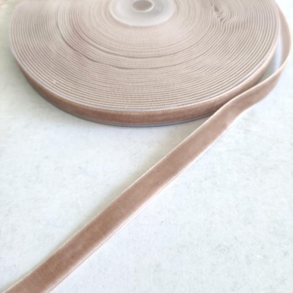 Fita veludo Bege escuro 10 mm / Bobine