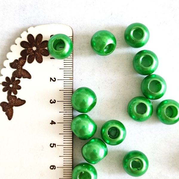 Contas acrílicas 10mm/furo 5mm - Verde