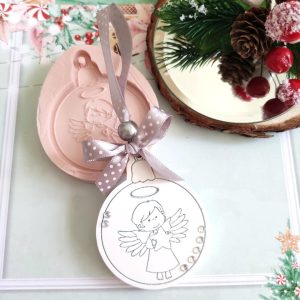 Molde em silicone -Bola com anjo