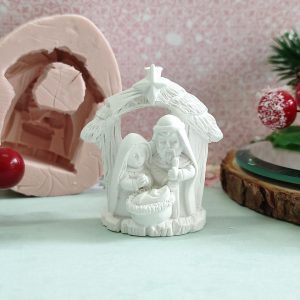 Molde em silicone -Cabana mini com presépio