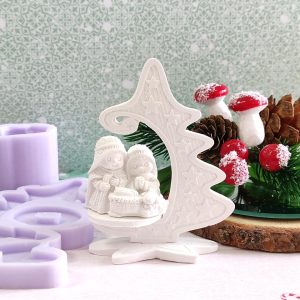Molde em silicone -Arvore com presépio para montagem mod.146