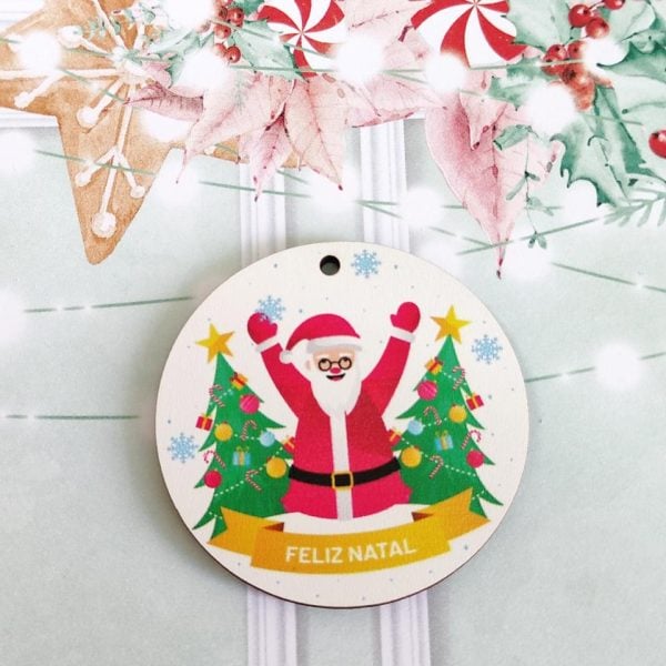 Placa para Porta chaves em mdf - Feliz Natal - Pai Natal