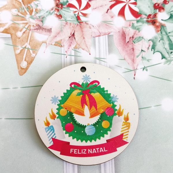 Placa para Porta chaves em mdf - Feliz Natal - Sinos