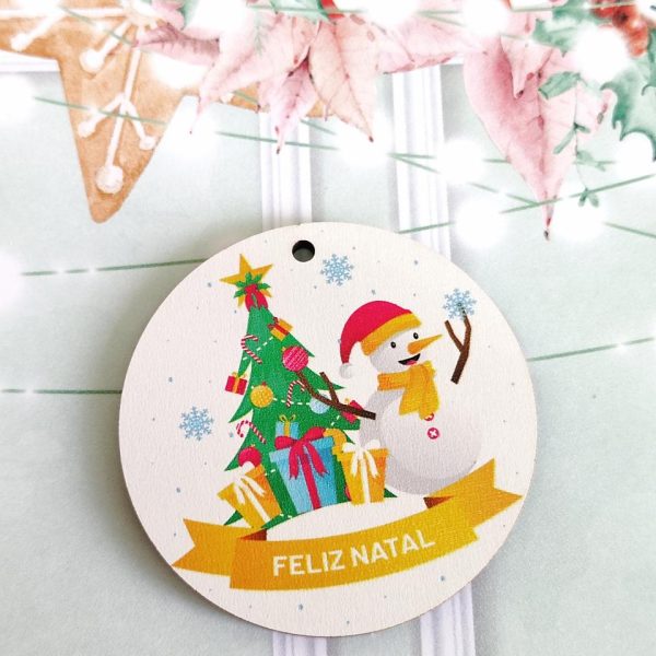Placa para Porta chaves em mdf - Feliz Natal - Boneco de Neve
