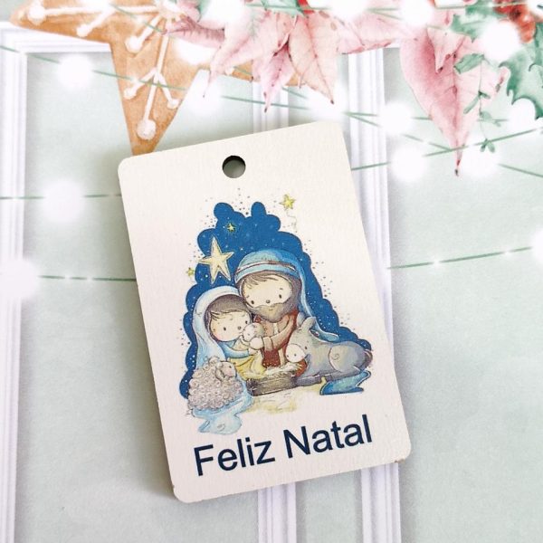 Placa para Porta chaves em mdf - Feliz Natal - Presépio