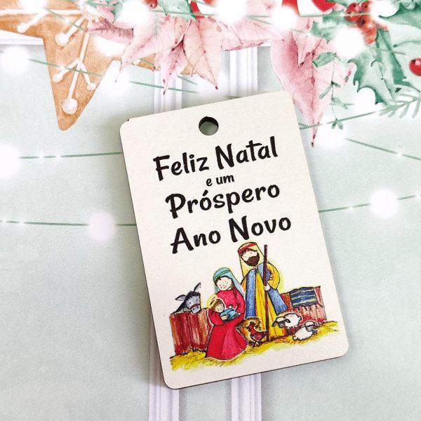 Placa para Porta chaves em mdf - Feliz Natal e um Próspero Ano Novo