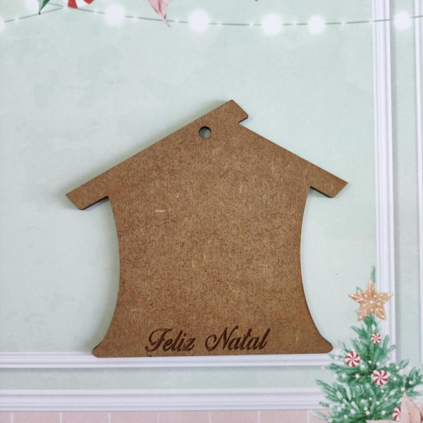 Recorte Cabana em MDF - Feliz Natal (grande)