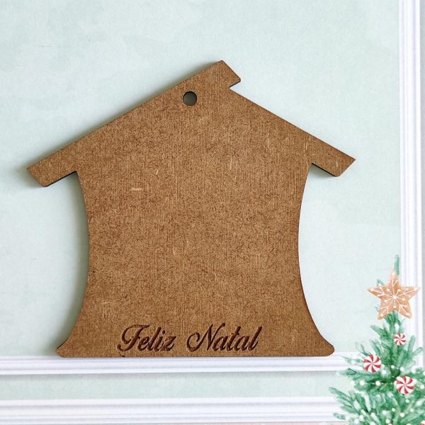 Recorte Cabana em MDF - Feliz Natal (pequeno)