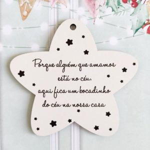 Estrela mdf- "saudade" 10 cm