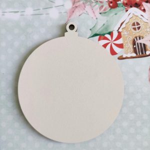 Bola de Natal em mdf- "BRANCA" 8 cm