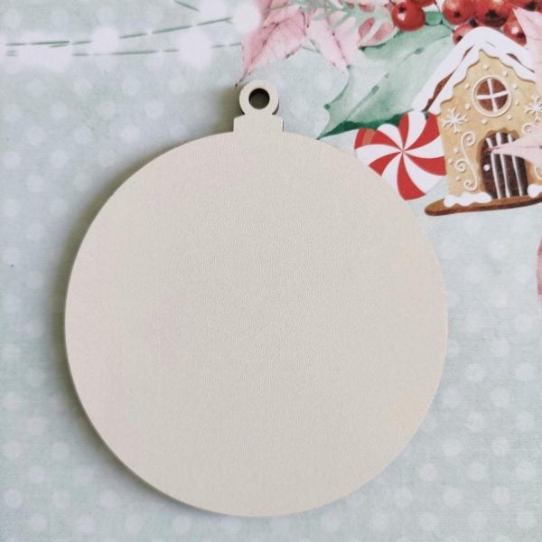Bola de Natal em mdf- "BRANCA" 8 cm