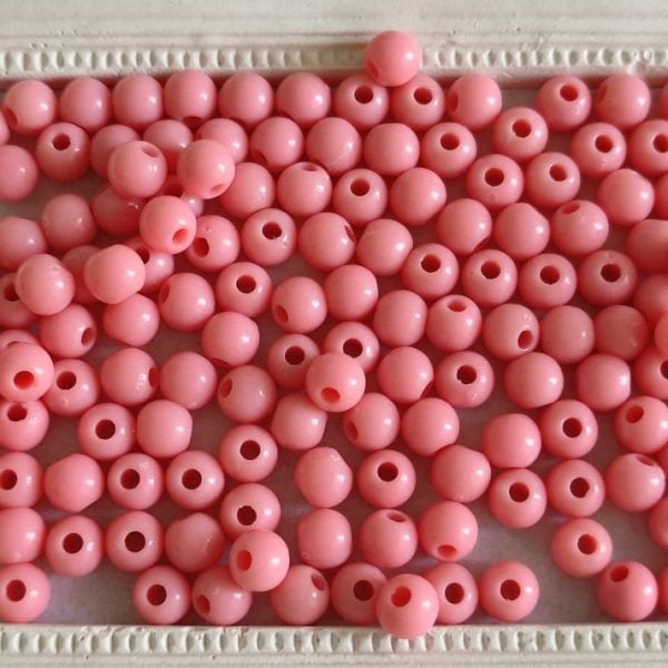 Contas acrílicas 6 mm - Rosa Coral