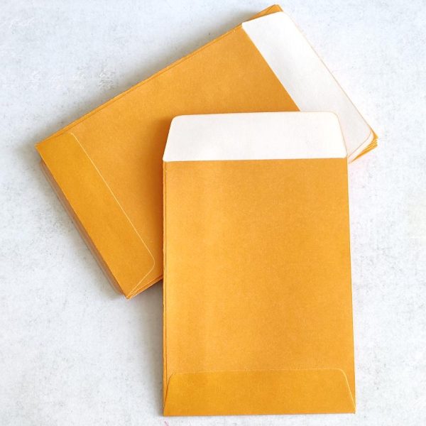 Saco de papel amarelo dourado 7.5X12 CM