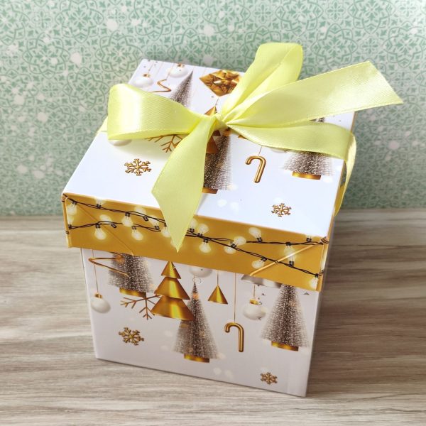 Caixa cartão Natalícia Pequena - Pinheiro - 10x10x10cm