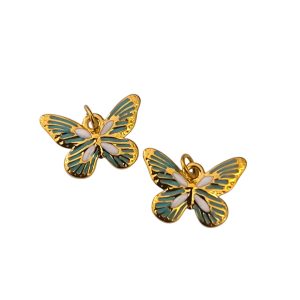 Pendentes em aço inoxidável - Borboleta -2 unid