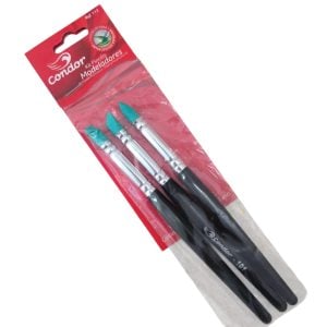 Conjunto de 3 modeladores cabo de madeira-CONDOR