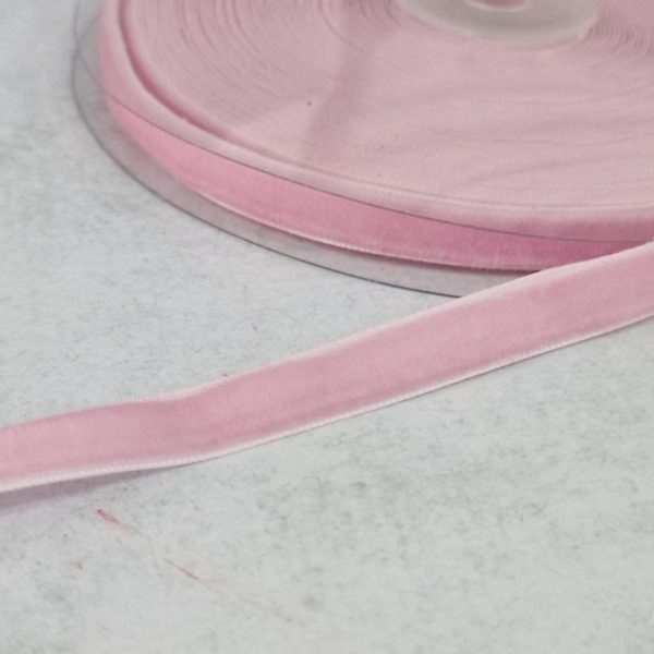 Fita veludo Rosa claro 10 mm / Bobine-COR 002