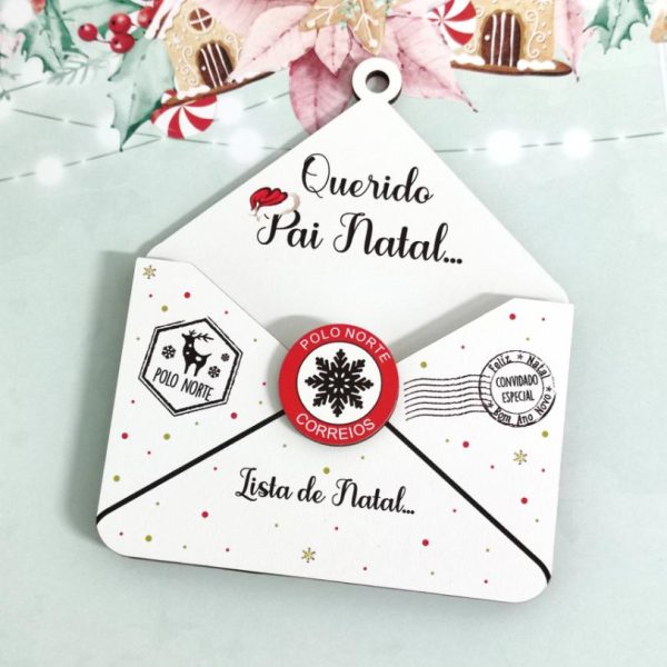 Envelope para carta "Pai Natal" em mdf