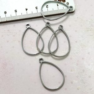 Pendente em aço inoxidável - "Gota" - Prateado