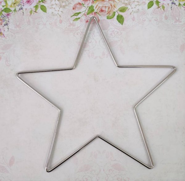 Aro em metal - Estrela - Prateado - 2.8mmx20cm