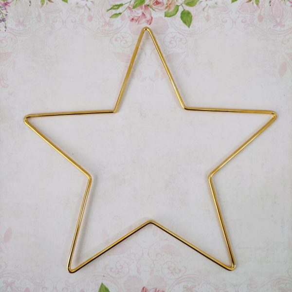 Aro em metal - Estrela - Dourado - 2.8mmx15cm