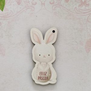 Placa em mdf - Feliz Páscoa (coelho feliz)