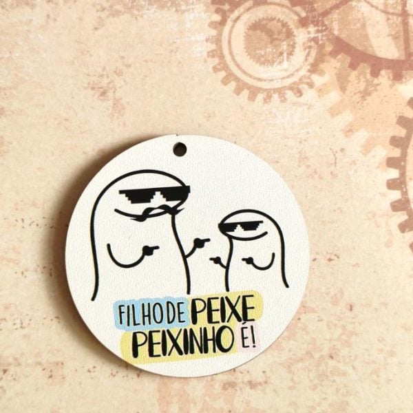 Placa para Porta chaves em mdf - Filho de peixe, peixinho é!