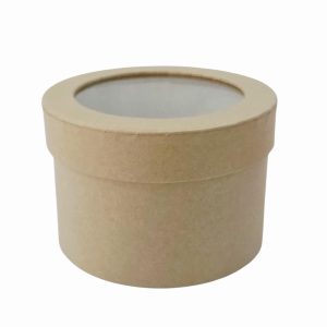 Caixa cartão redonda - Kraft - C/ visor de Acetato