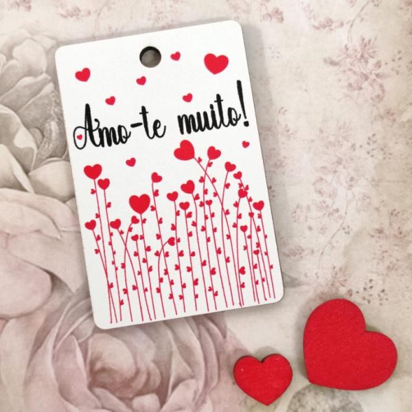 Placa para Porta chaves em mdf - Amo-te muito!